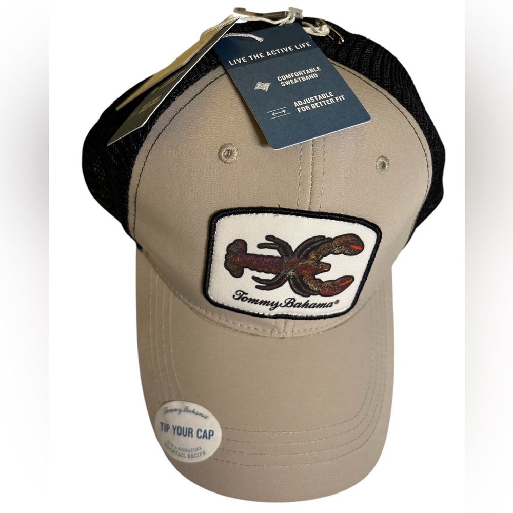 NWT Tommy Bahama hat unisex one size multicolor snap back mesh cap lobster